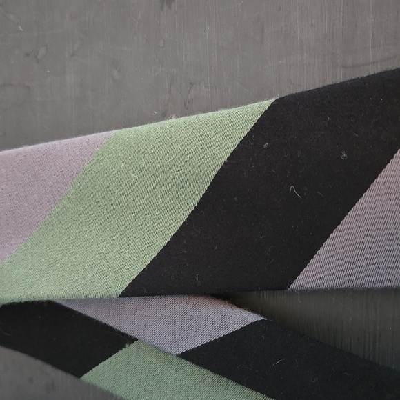 The Tie Bar Green, Gray, Black Tie Wool And Silk Blend - Picture 3 of 5